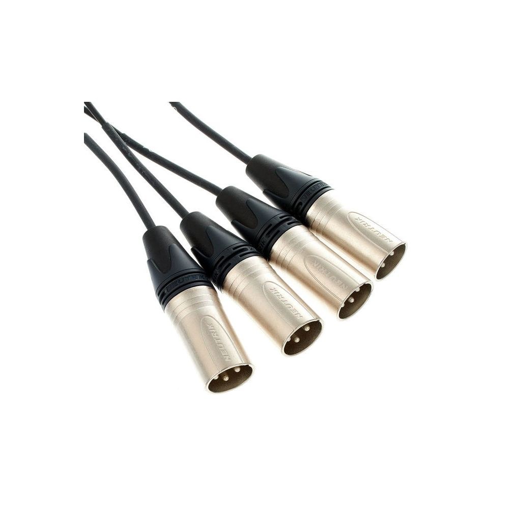 מולטיכבל XLR 4 ערוצים pro snake באורך 15 מ׳ – זכר לנקבה, מחברי Neutrik, מפצלים של 40 ס״מ 3 מולטיכבל ה-XLR ל-4 ערוצים – מולטיכבל XLR, תמונה 3
