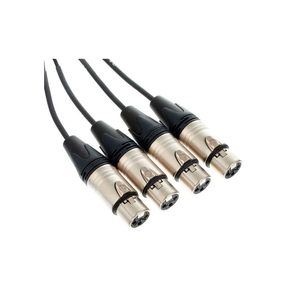 מולטיכבל XLR 4 ערוצים pro snake באורך 15 מ׳ – זכר לנקבה, מחברי Neutrik, מפצלים של 40 ס״מ 5 מולטיכבל ה-XLR ל-4 ערוצים – מולטיכבל XLR, תמונה 5