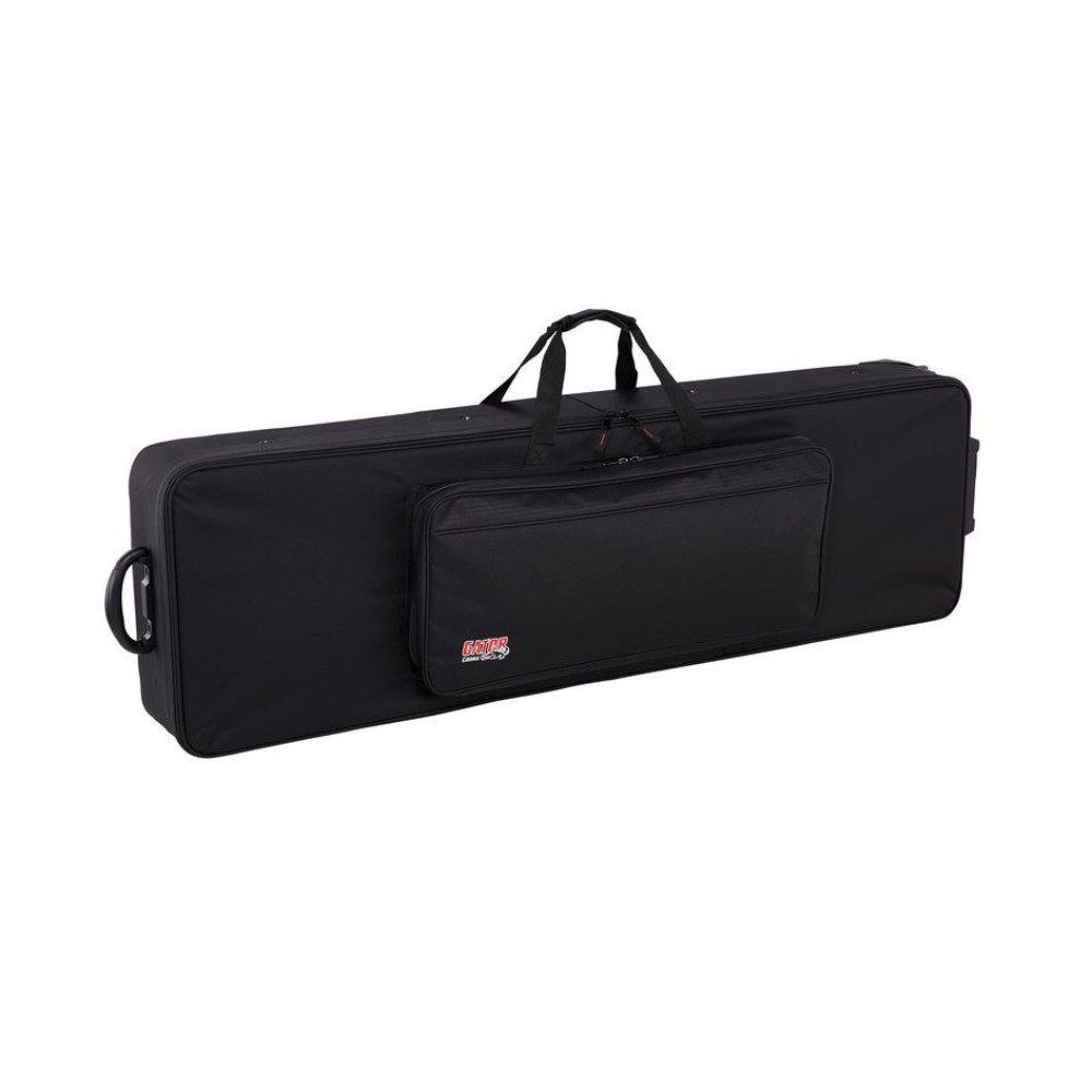 נרתיק עם גלגלים לפסנתר חשמלי 88 קלידים דק GATOR GK-88 SLIM 2 נרתיק לפסנתר חשמלי 88 קלידים מבט צד עם ידית משיכה וגלגלים