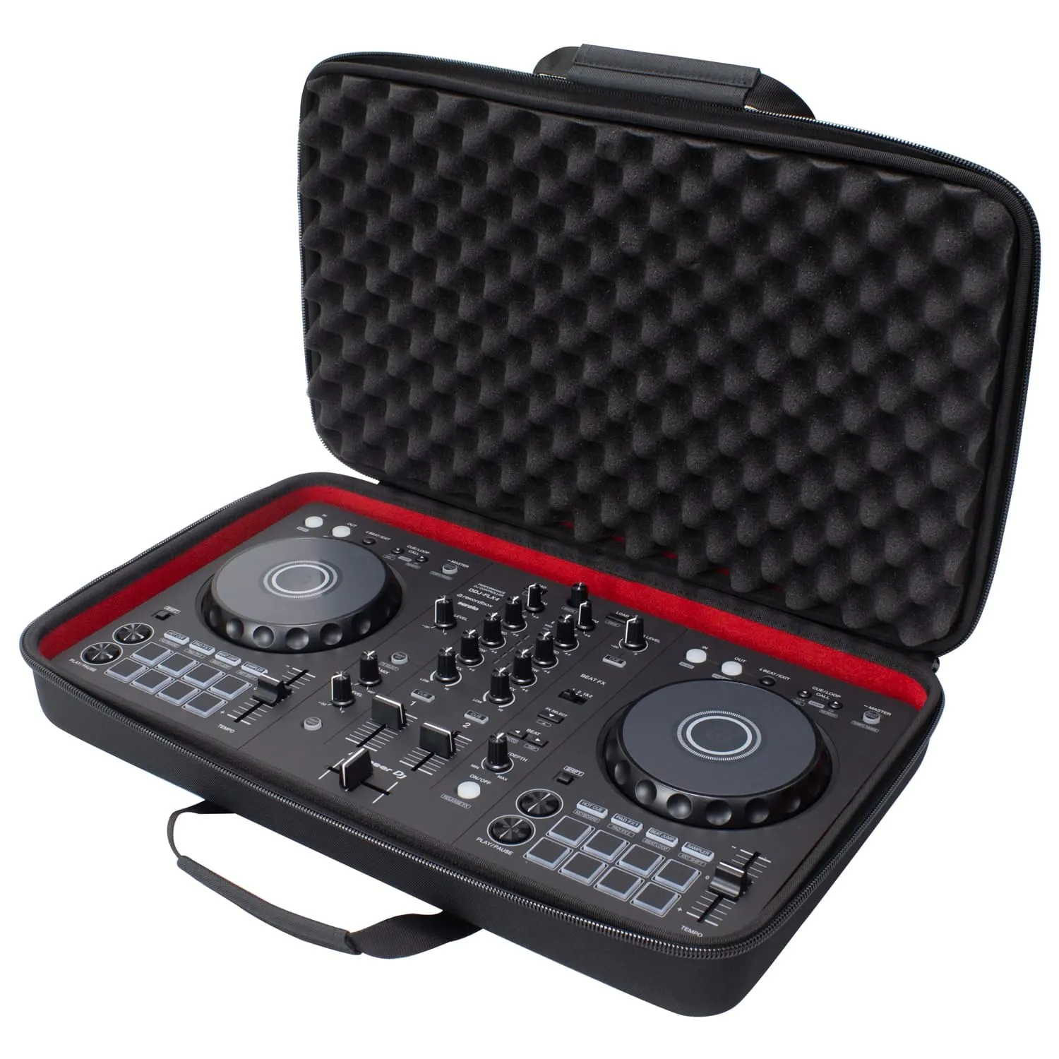 תיק EVA Odyssey BMDDJFLX4 ל-DDJ-FLX4 – ריפוד לבד אדום וספוג ביצים במכסה 1 תיק נשיאה EVA לקונטרולר Odyssey BMDDJFLX4