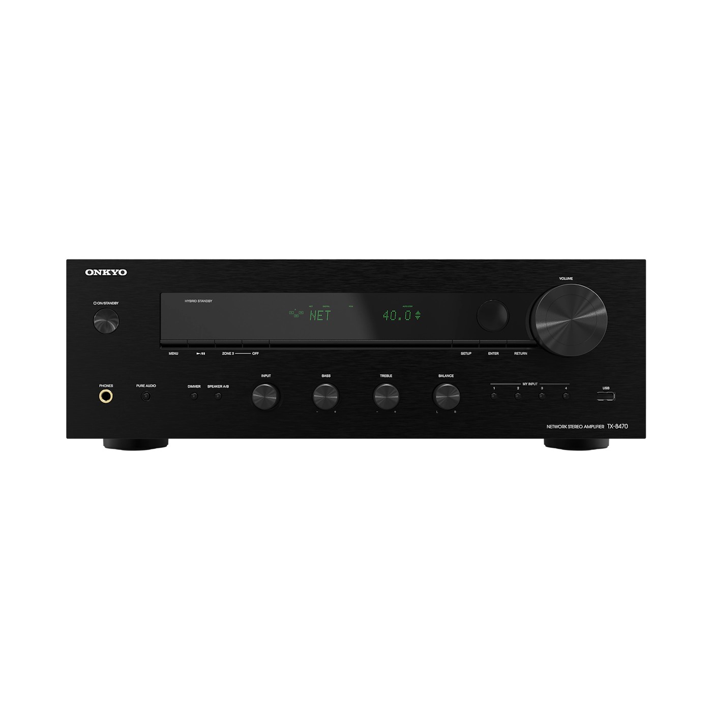 רסיבר סטריאו רשת Onkyo TX-8470 – 110W לערוץ, HDMI 8K ופונו MM/MC 1 רסיבר סטריאו רשת Onkyo TX-8470