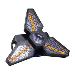 פנס אפקט ממונע Shadow Mantis – 3 צלעות בלבן חם ו-RGB, סגנון רטרו