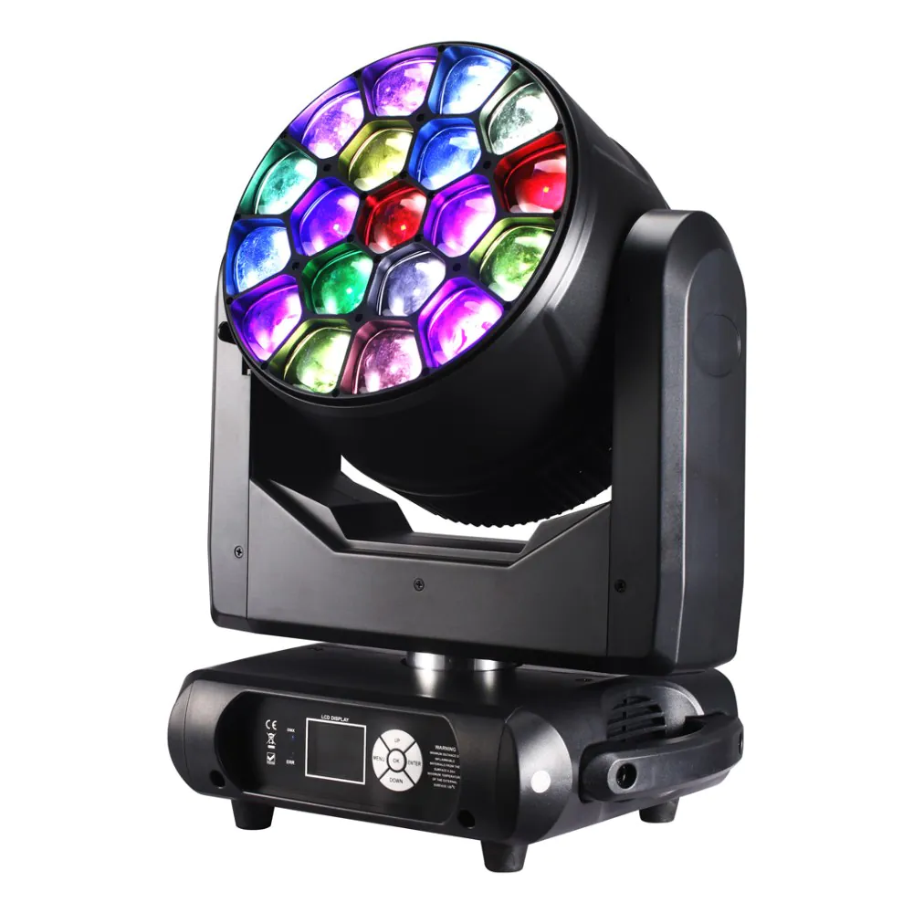פנס מובינג לד Shadow LMB145 – זום 4°–50°, לדים 19×40W RGBW ו-Pan 540° 1 פנס מובינג לד Shadow LMB145 עם 19 לדים RGBW וזום
