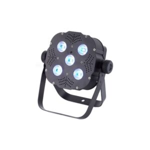 פנס PAR לד קומפקטי Stairville 5×8W RGB ולבן חם – זווית 45°, שלט רחוק, DMX ומצב מוזיקה