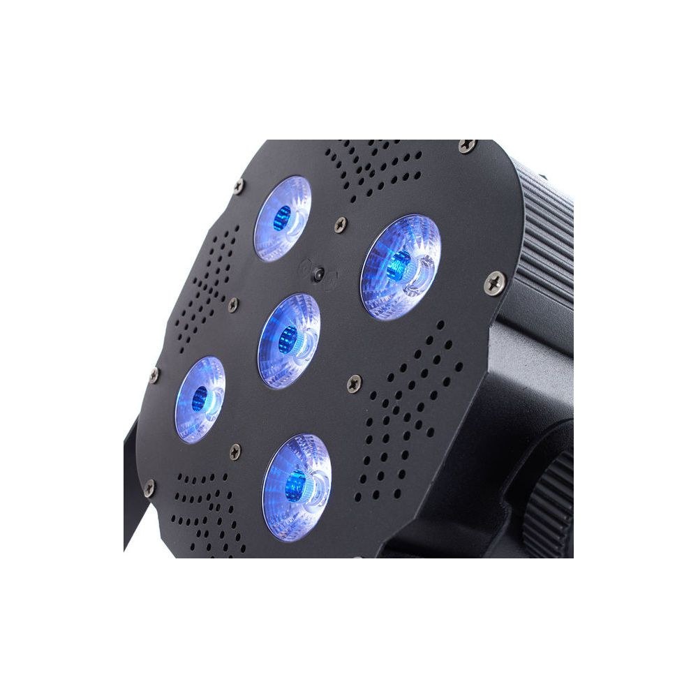 פנס PAR לד קומפקטי Stairville 5×8W RGB ולבן חם – זווית 45°, שלט רחוק, DMX ומצב מוזיקה 6 פנס ה-PAR עם הלבן החם – פנס PAR לד קומפקטי, תמונה 6