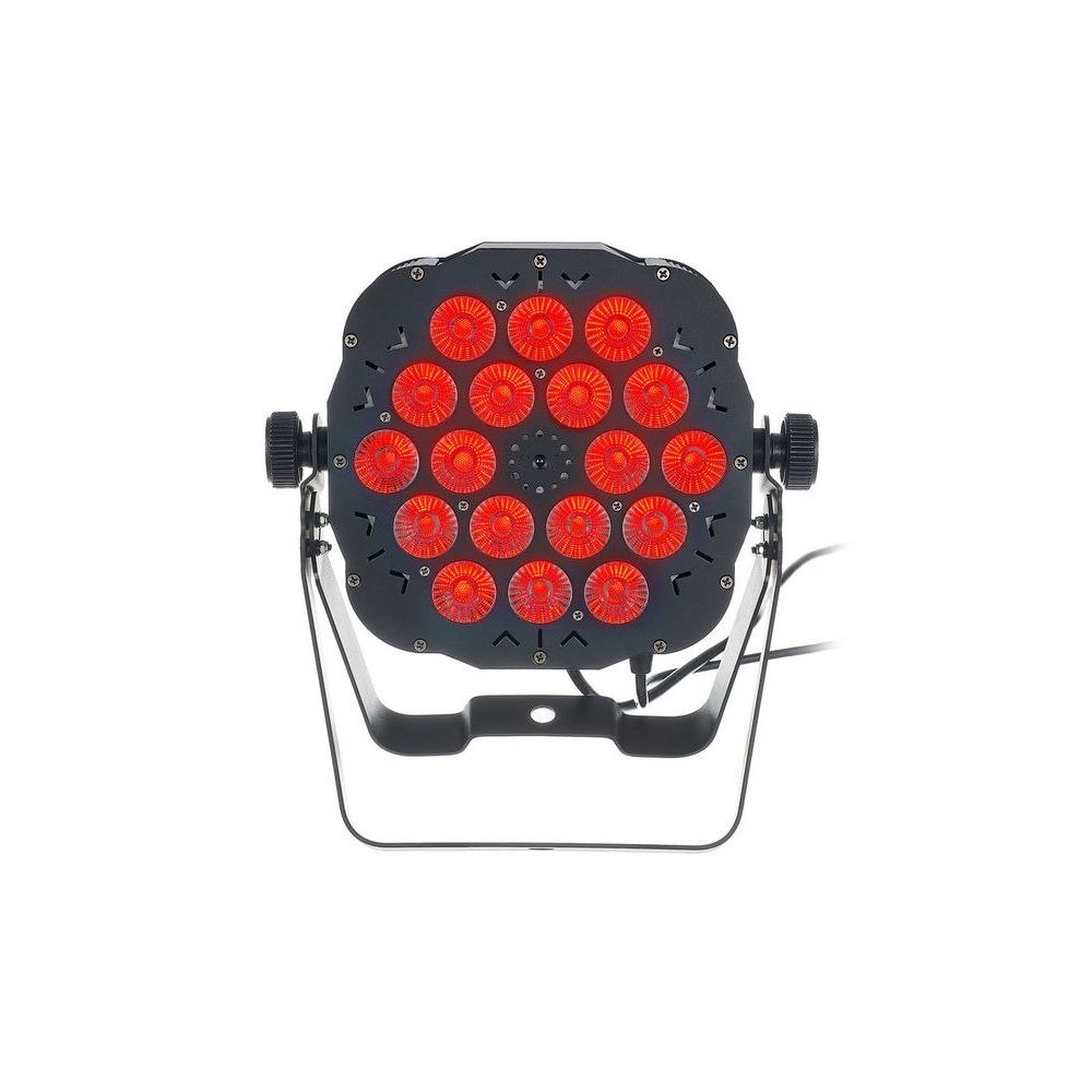 פנס PAR שטוח Stairville 18×3W RGB – זווית 25°, שלט רחוק, DMX ומוזיקה, תושבת כפולה 2 הפנס השטוח 18 לדים – פנס PAR לד, תמונה 2