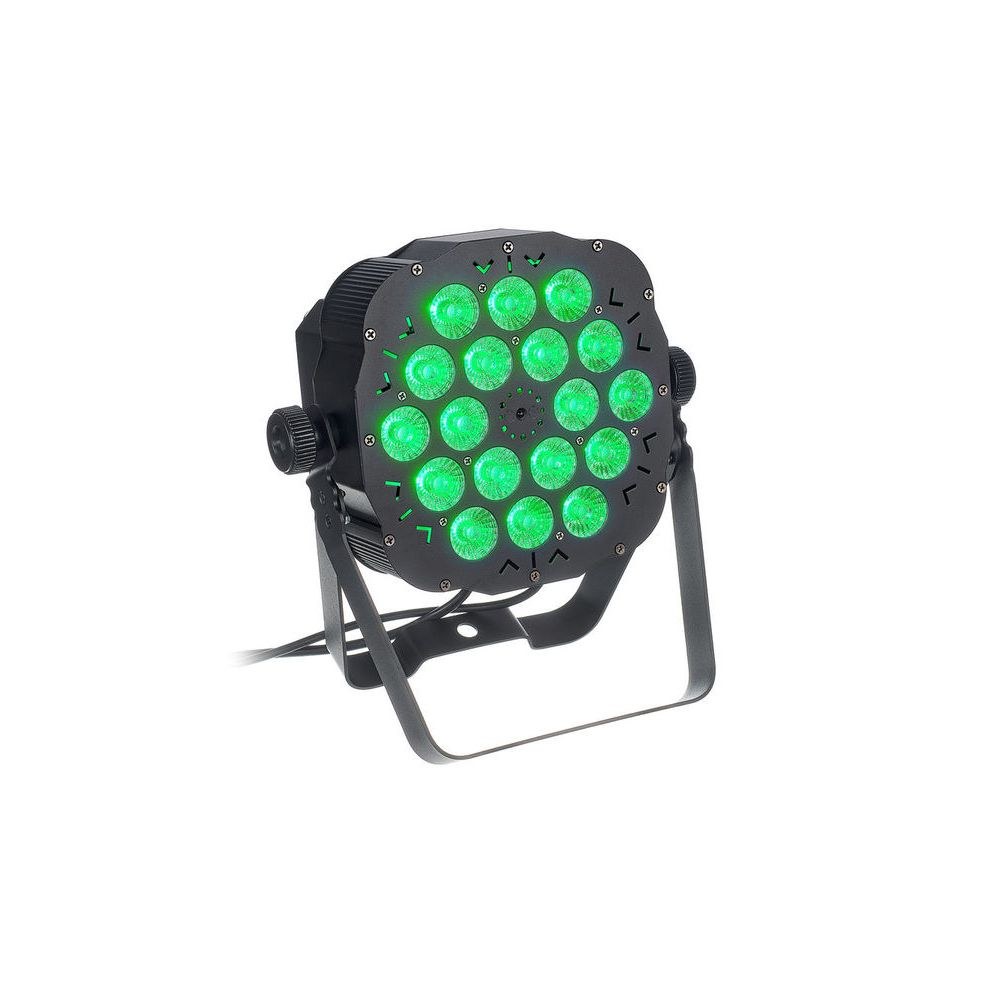 פנס PAR שטוח Stairville 18×3W RGB – זווית 25°, שלט רחוק, DMX ומוזיקה, תושבת כפולה 3 הפנס השטוח 18 לדים – פנס PAR לד, תמונה 3