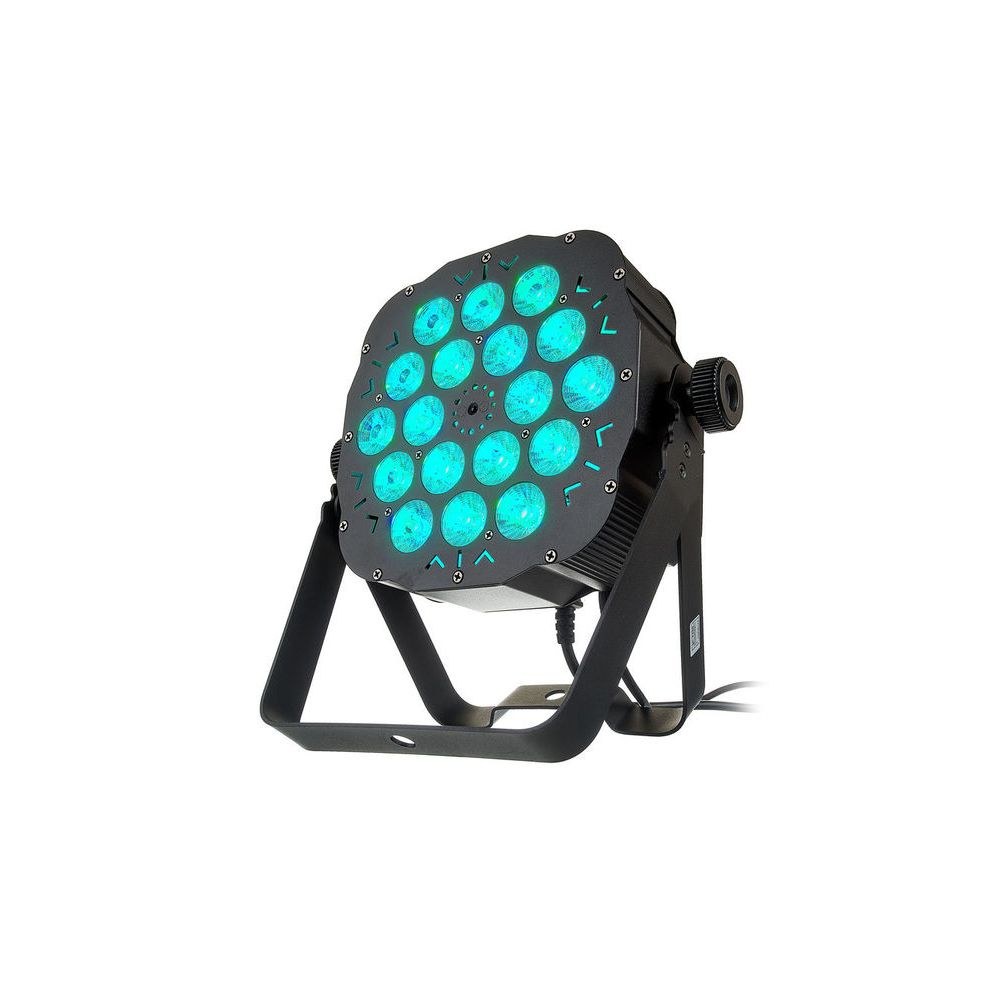 פנס PAR שטוח Stairville 18×3W RGB – זווית 25°, שלט רחוק, DMX ומוזיקה, תושבת כפולה 5 הפנס השטוח 18 לדים – פנס PAR לד, תמונה 5