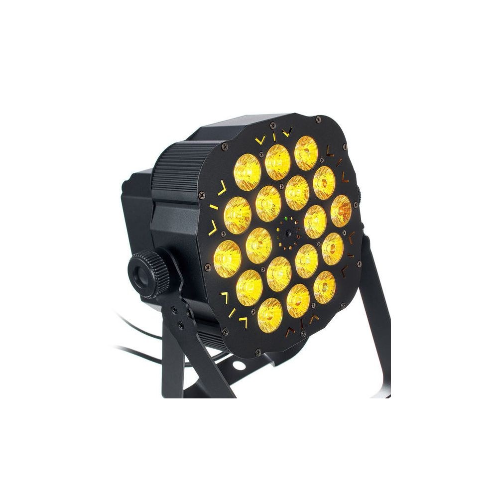 פנס PAR שטוח Stairville 18×3W RGB – זווית 25°, שלט רחוק, DMX ומוזיקה, תושבת כפולה 6 הפנס השטוח 18 לדים – פנס PAR לד, תמונה 6