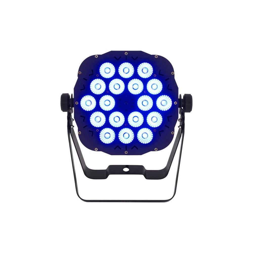 פנס PAR לד שטוח Stairville 18×3W RGB – זווית 45°, שלט רחוק IR, DMX, מצב מוזיקה ושרשור חשמל 2 פנס ה-PAR השטוח עם השלט – פנס PAR לד, תמונה 2