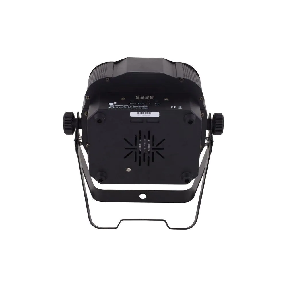 פנס PAR לד שטוח Stairville 18×3W RGB – זווית 45°, שלט רחוק IR, DMX, מצב מוזיקה ושרשור חשמל 4 פנס ה-PAR השטוח עם השלט – פנס PAR לד, תמונה 4