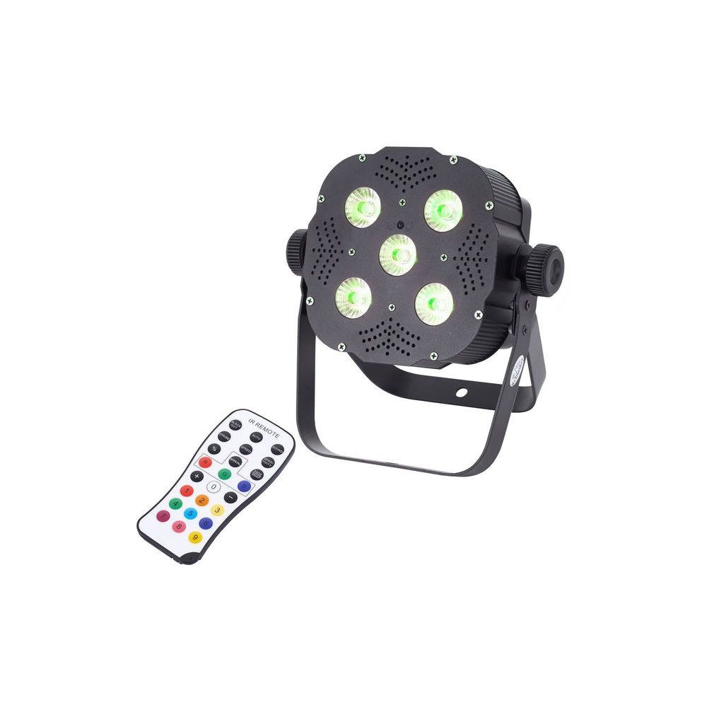 פנס PAR שטוח Stairville 5×3W RGB – זווית רחבה 40°, בלי מאוורר, שלט רחוק, DMX ומוזיקה 1 פנס PAR שטוח Stairville 5×3W RGB – זווית רחבה 40°, בלי מאוורר, שלט רחוק, DMX ומוזיקה