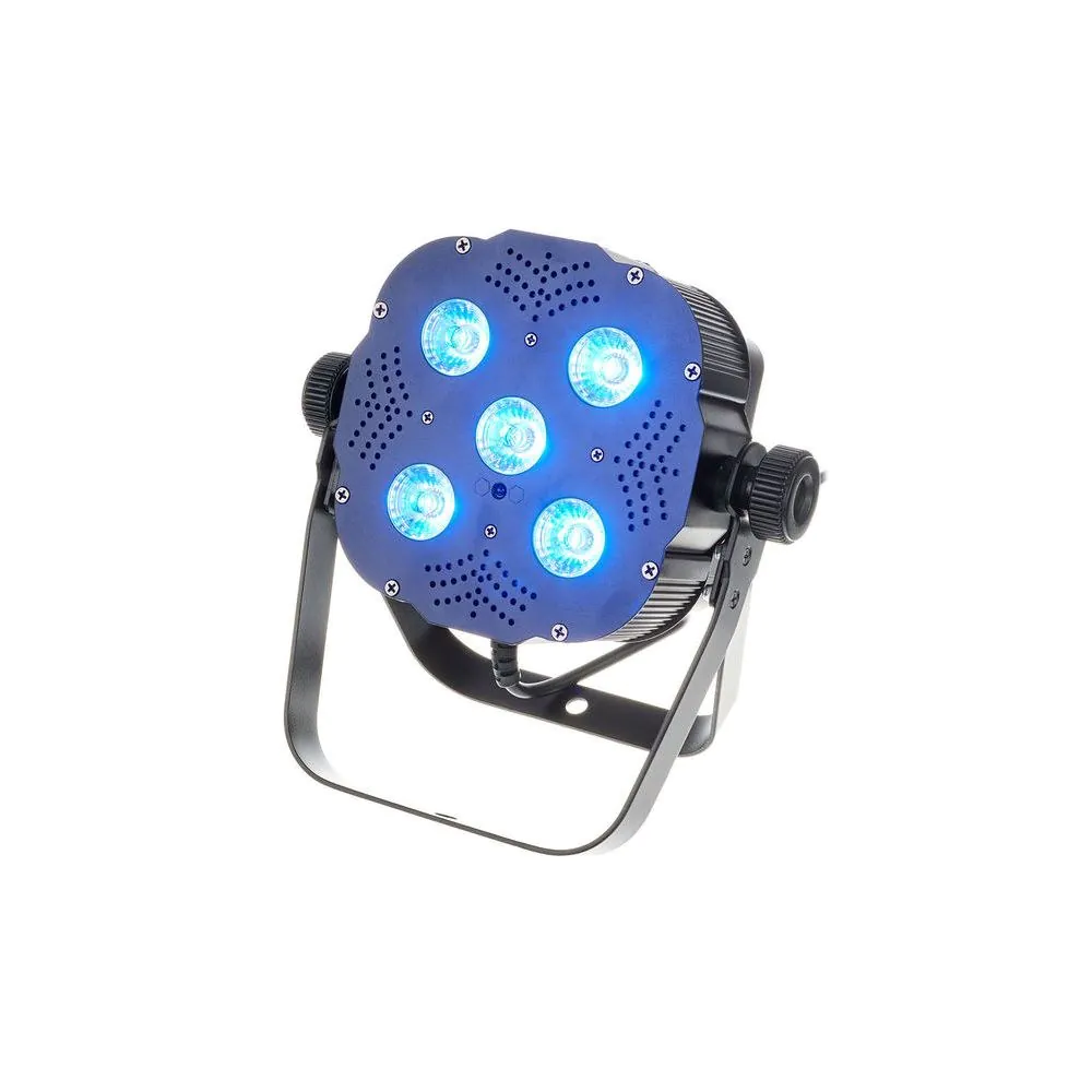 פנס לד שטוח Stairville 5×8W RGBW – לבן חם 2800K, זווית 25°, DMX, שלט רחוק, כולל תושבת כפולה 1 פנס לד שטוח Stairville 5×8W RGBW – לבן חם 2800K, זווית 25°, DMX, שלט רחוק, כולל תושבת כפולה