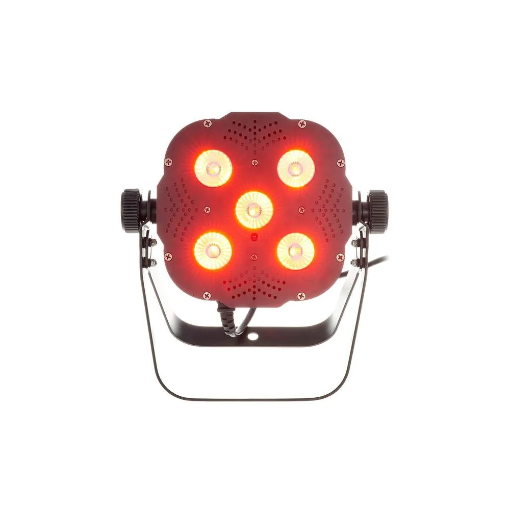 פנס לד שטוח Stairville 5×8W RGBW – לבן חם 2800K, זווית 25°, DMX, שלט רחוק, כולל תושבת כפולה 2 פנס ה-RGBW הקומפקטי – פנס לד PAR, תמונה 2