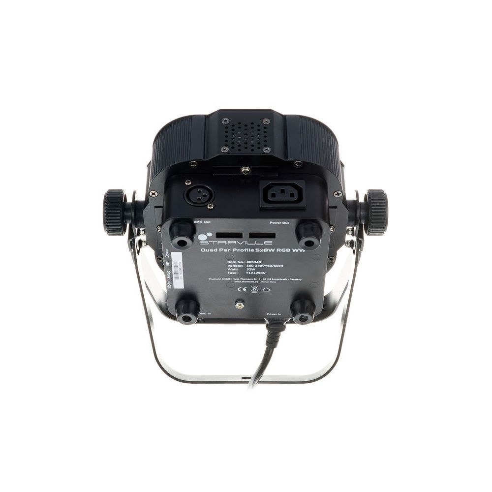 פנס לד שטוח Stairville 5×8W RGBW – לבן חם 2800K, זווית 25°, DMX, שלט רחוק, כולל תושבת כפולה 4 פנס ה-RGBW הקומפקטי – פנס לד PAR, תמונה 4