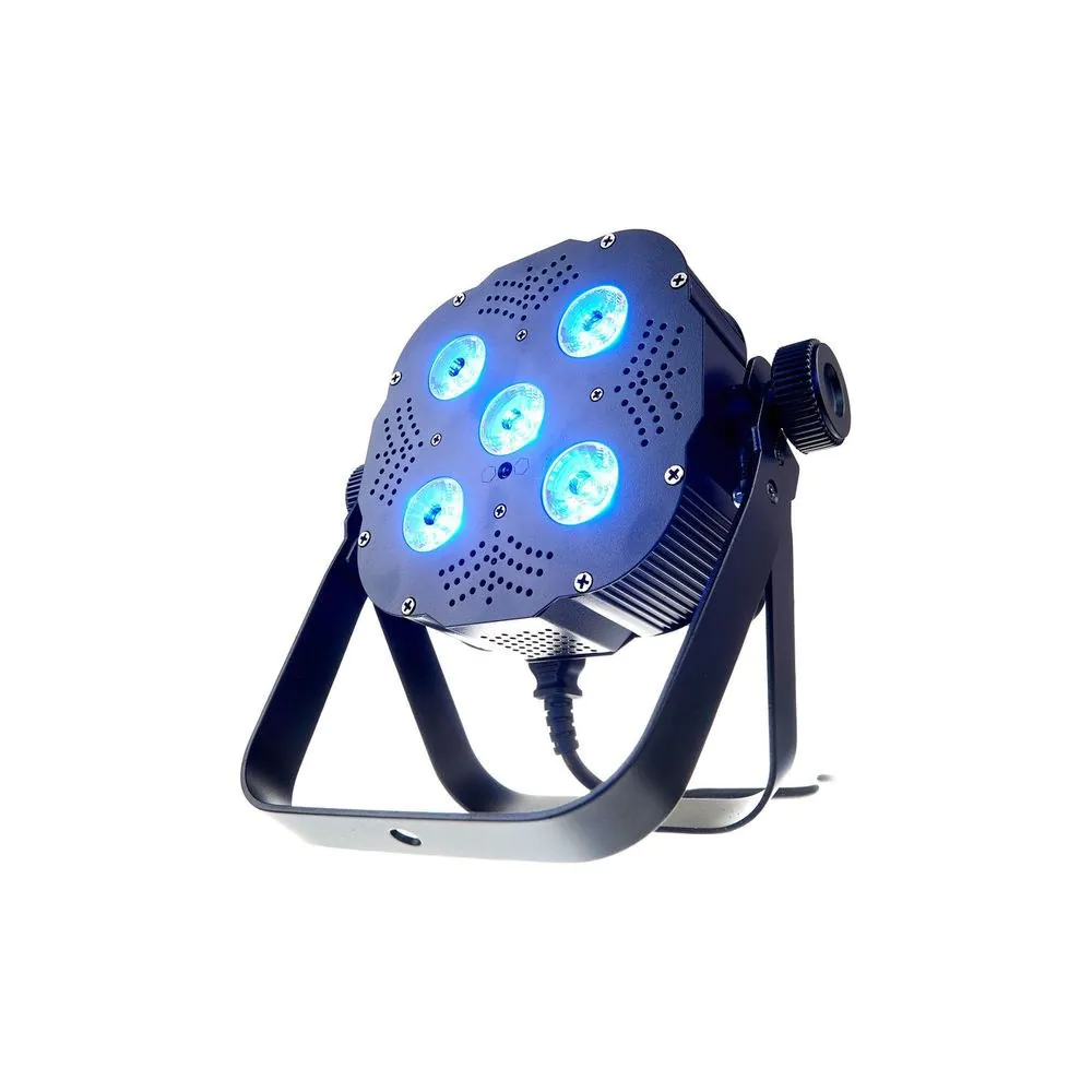 פנס לד שטוח Stairville 5×8W RGBW – לבן חם 2800K, זווית 25°, DMX, שלט רחוק, כולל תושבת כפולה 5 פנס ה-RGBW הקומפקטי – פנס לד PAR, תמונה 5