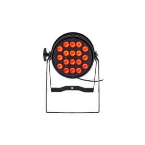 פנס לד PAR 64 Stairville 18×3W RGB – Tri-Color, 40°, DMX, מצב מוזיקה, ללא מאוורר, שחור