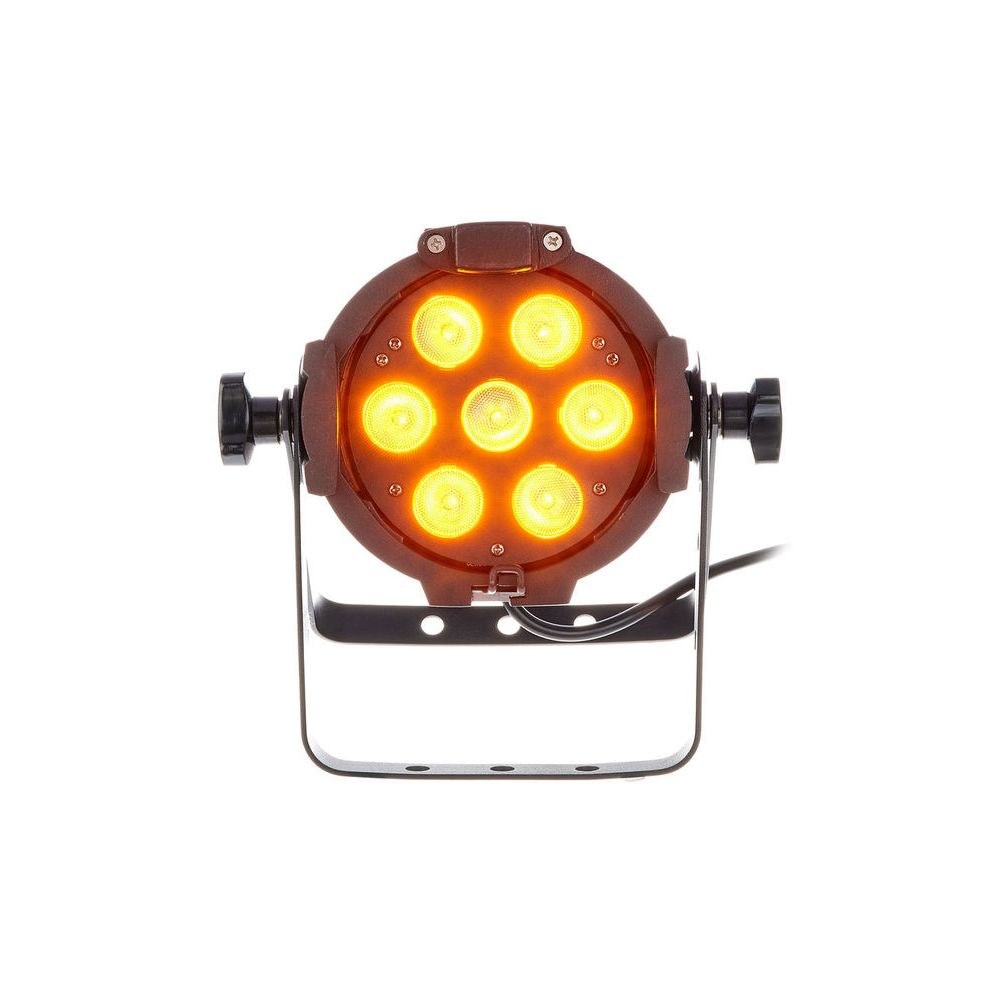 פנס לד Stairville Mini Stage Par – לבן קר, לבן חם וענבר, 7×6W, שקט ללא מאוורר, DMX 2 פנס ה-Mini Stage Par בגווני הלבן – פנס לד PAR, תמונה 2