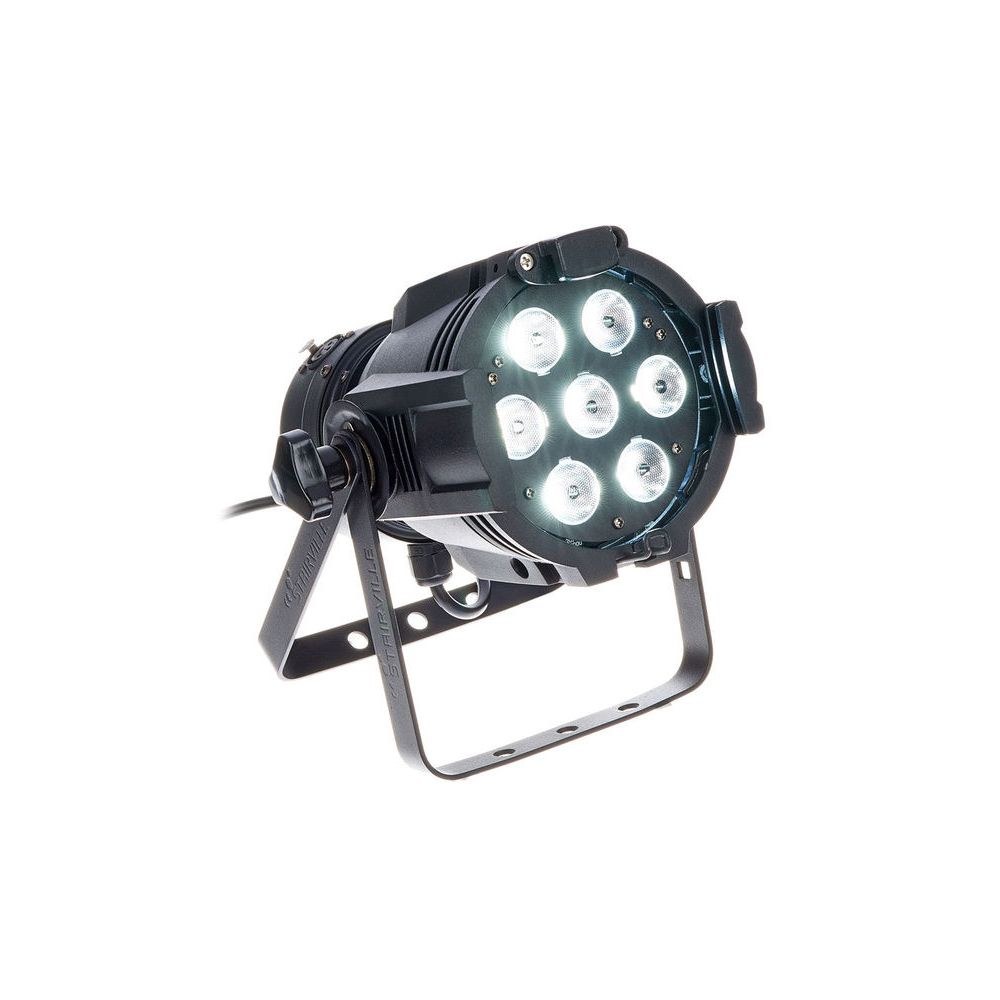 פנס לד Stairville Mini Stage Par – לבן קר, לבן חם וענבר, 7×6W, שקט ללא מאוורר, DMX 3 פנס ה-Mini Stage Par בגווני הלבן – פנס לד PAR, תמונה 3