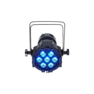 פנס לד Stairville Mini Stage Par 7×4W RGB ולבן חם – קומפקטי, 30°, DMX, מצב מוזיקה, גוף אלומיניום
