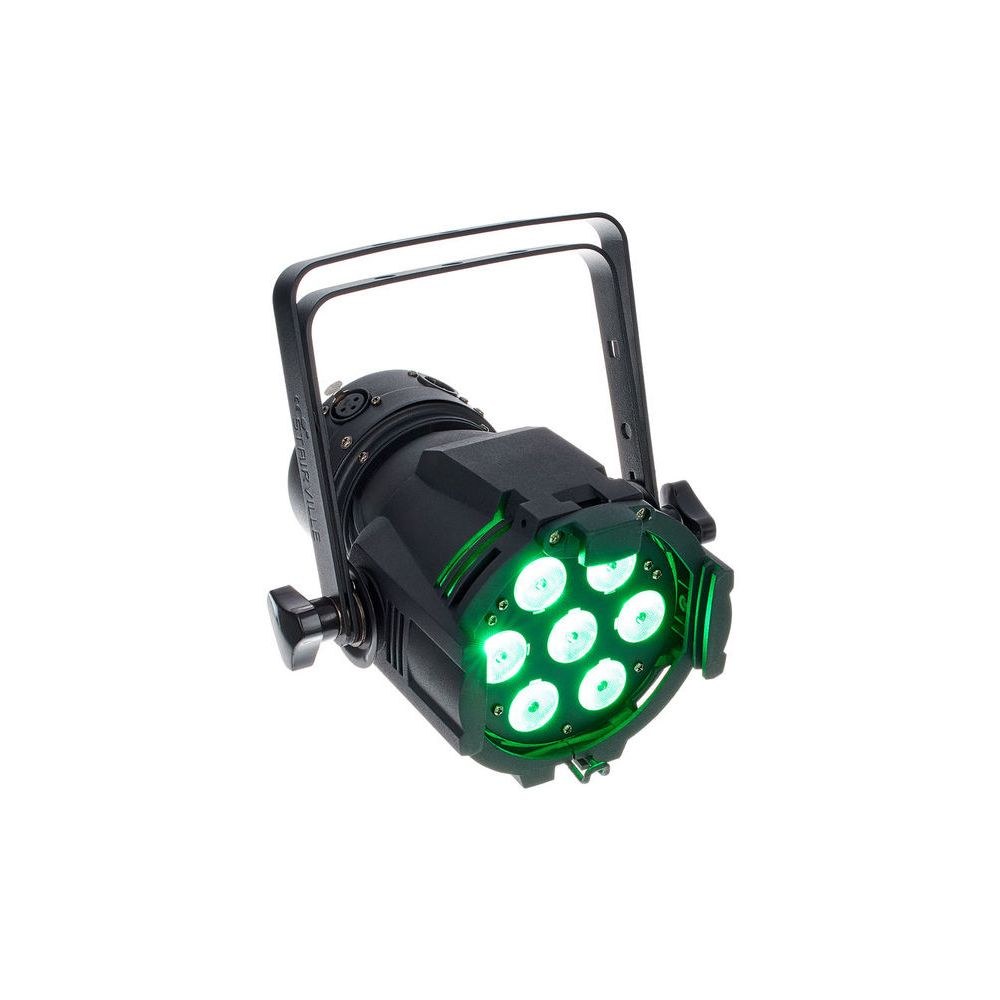 פנס לד Stairville Mini Stage Par 7×4W RGB ולבן חם – קומפקטי, 30°, DMX, מצב מוזיקה, גוף אלומיניום 3 פנס ה-Mini Stage Par בלבן החם – פנס לד PAR, תמונה 3