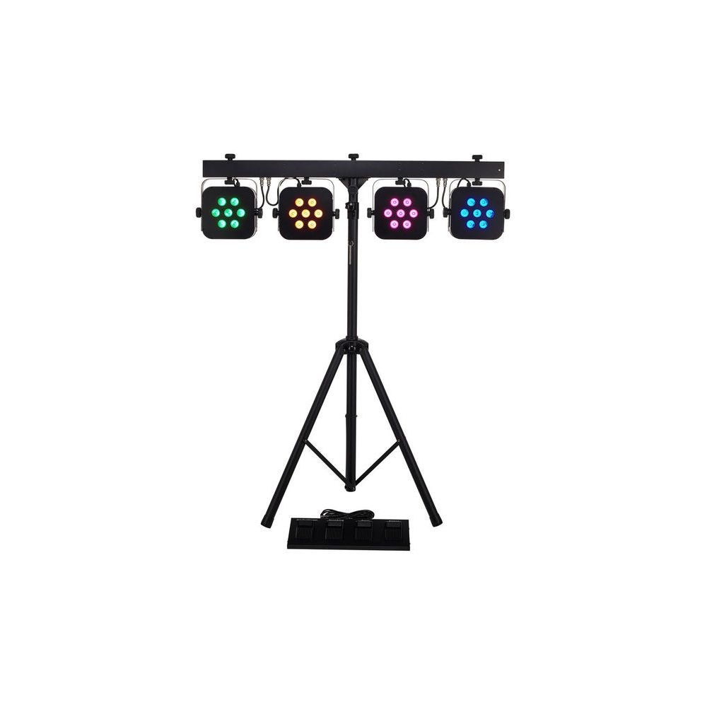 סט תאורת במה Stairville – 4 פנסי לד RGB על בר T וסטנד, שליטה ב-DMX (יבוא בלעדי) 4 סט התאורה של Stairville – סט תאורת לד לבמה, תמונה 4