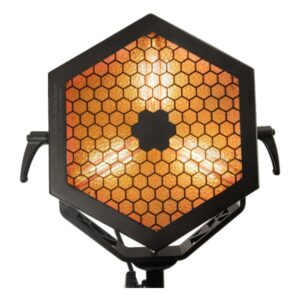 פנס פורטמן Shadow HEXAGON PAR P3 – 3 לדים לבן חם 2800K עם מסגרת RGB