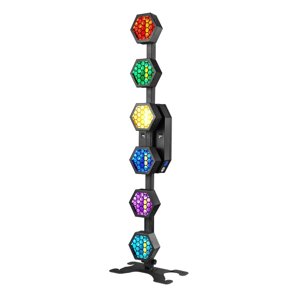 פנס אפקט רטרו מיני Shadow LA-FG01 – 6 נורות COB של 50W ו-54 לדי RGB 1 פנס אפקט רטרו מיני Shadow LA-FG01 בצורת בר עם COB ו-RGB