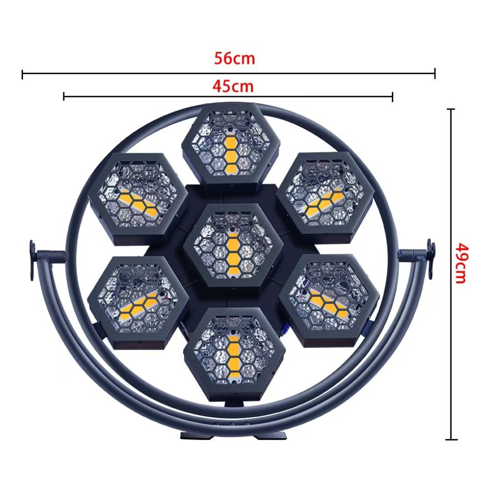 פנס אפקט רטרו מיני Shadow LA-FG05 – 7 נורות COB של 50W ו-63 לדי RGB 4 פנס אפקט רטרו מיני Shadow LA-FG05 עם נורות COB ולדי RGB – תמונה 4