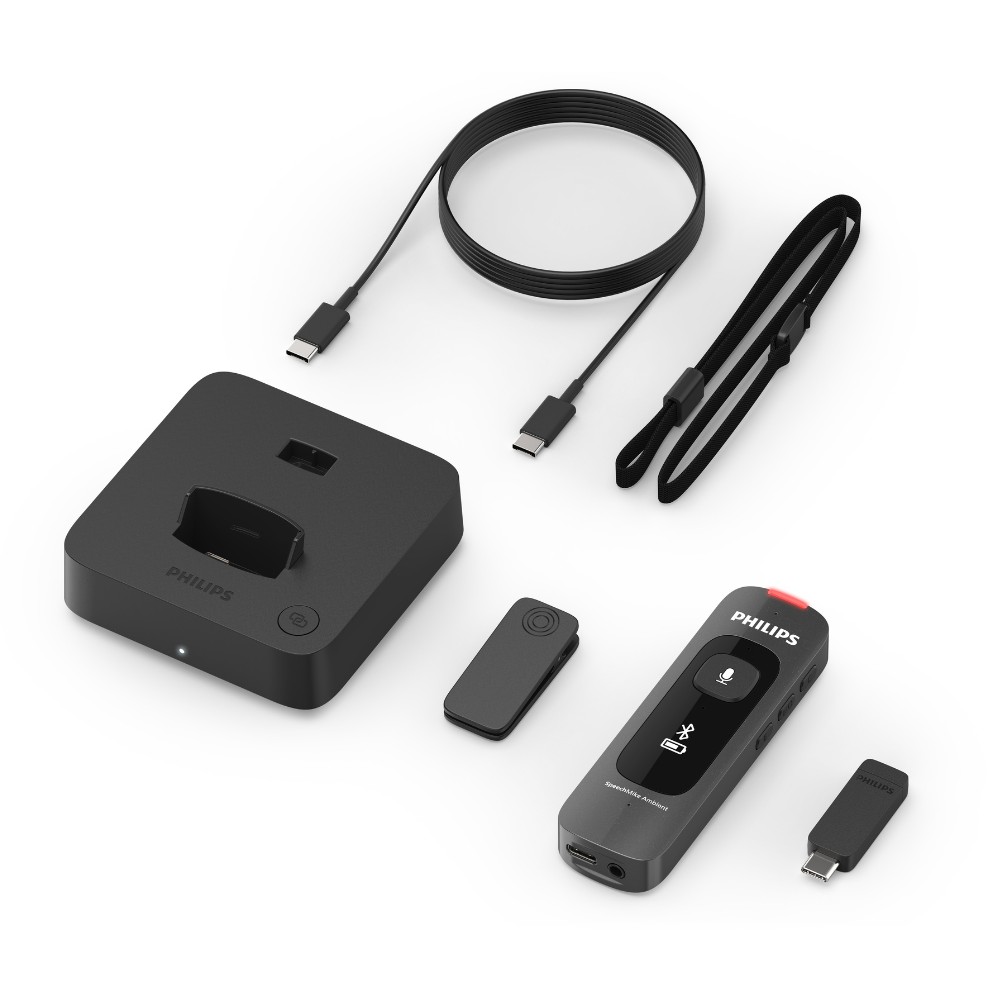 מיקרופון הכתבה לביש Philips SpeechMike Ambient PSM5000 – 4 מיקרופונים, Bluetooth LE ועד 10 שעות 4 Philips SpeechMike Ambient PSM5000 מיקרופון הכתבה לביש 4