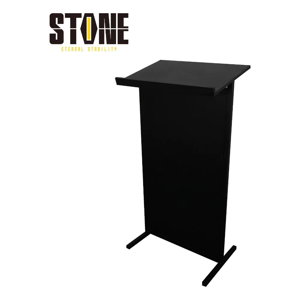 פודיום דוכן נאומים שחור Stone YJT-1 – ברזל, פלטה רחבה לנייד ולמסמכים 1 פודיום דוכן נאומים שחור Stone YJT-1 מברזל