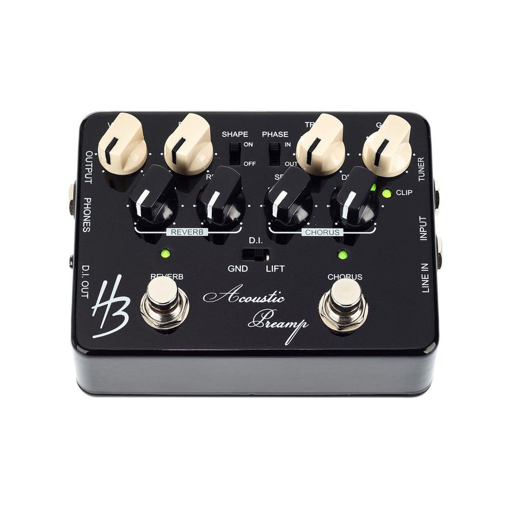 פרה-אמפ ו-DI לגיטרה אקוסטית Harley Benton – ריוורב וכורוס, EQ, Phase ו-Ground Lift (יבוא בלעדי) 2 הפרה-אמפ האקוסטי – פרה-אמפ לגיטרה אקוסטית, תמונה 2
