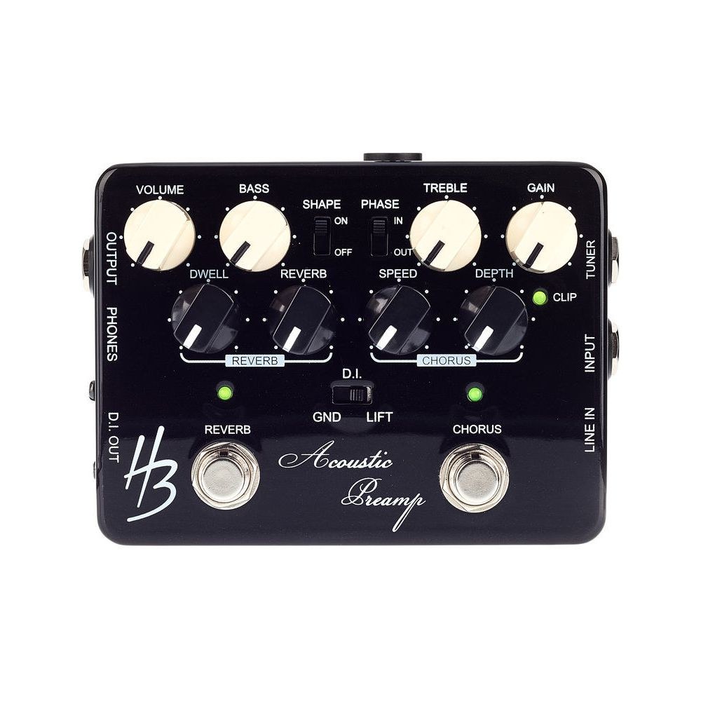 פרה-אמפ ו-DI לגיטרה אקוסטית Harley Benton – ריוורב וכורוס, EQ, Phase ו-Ground Lift (יבוא בלעדי) 5 הפרה-אמפ האקוסטי – פרה-אמפ לגיטרה אקוסטית, תמונה 5