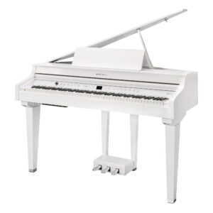 פסנתר חשמלי מיני כנף לבן Kurzweil CUP G1W – 88 קלידי עץ, 256 פוליפוניה וכיסא תואם