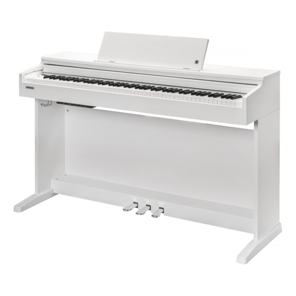 פסנתר חשמלי נייח לבן Kurzweil M215 – מנגנון H1 Ivory GT, 256 פוליפוניה וכיסא 1 פסנתר חשמלי נייח Kurzweil M215 בגימור לבן עם כיסא תואם