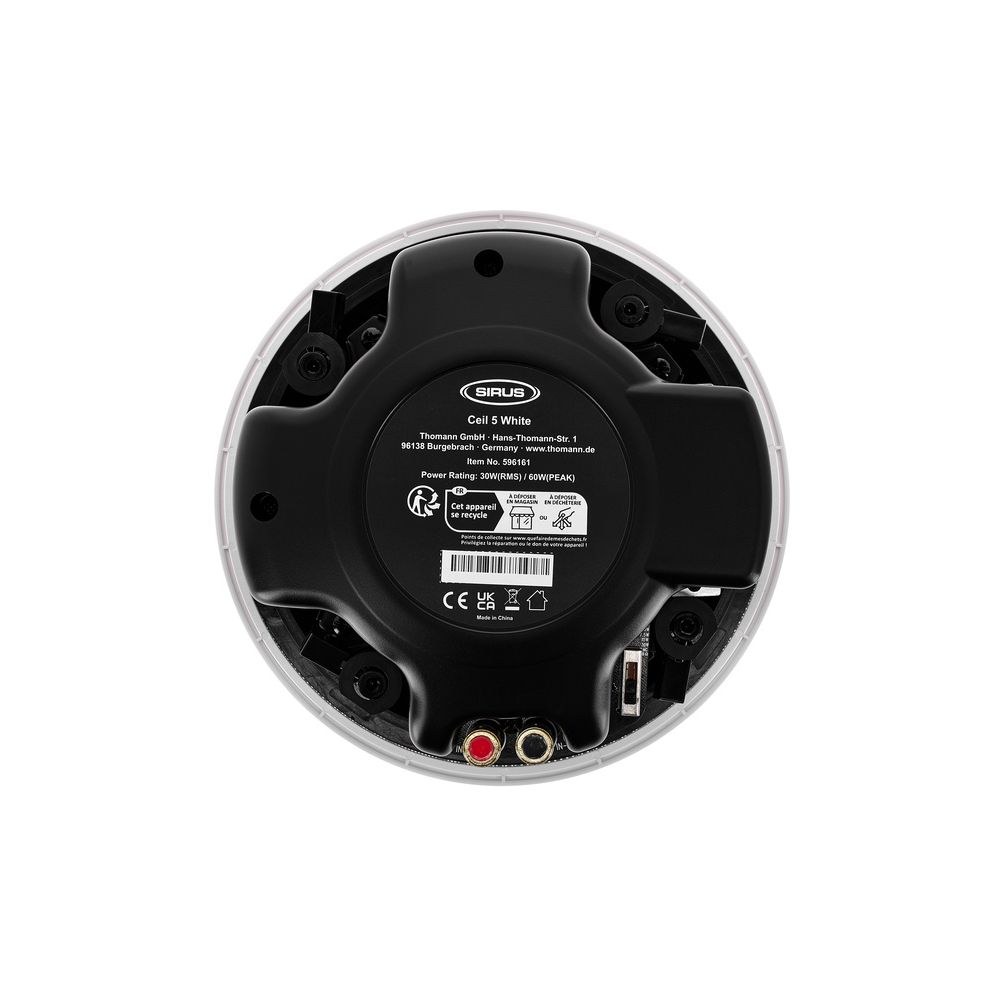 רמקול תקרה Sirus Ceil 5 – 5 אינץ׳, קו 100V/70V או 8 אוהם, גריל מגנטי שטוח, לבן 4 רמקול התקרה Ceil 5 – רמקול תקרה, תמונה 4