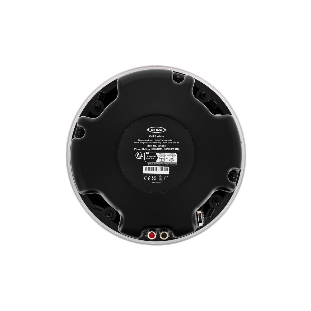רמקול תקרה Sirus Ceil 8 – 8 אינץ׳, קו 100V/70V או 8 אוהם, גריל מגנטי שטוח, לבן 4 רמקול התקרה Ceil 8 – רמקול תקרה, תמונה 4