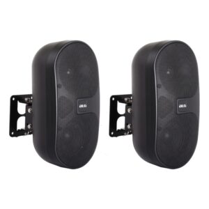 זוג רמקולי קיר פסיביים BLG Audio WSP-4L בצבע שחור עם מתקן תלייה