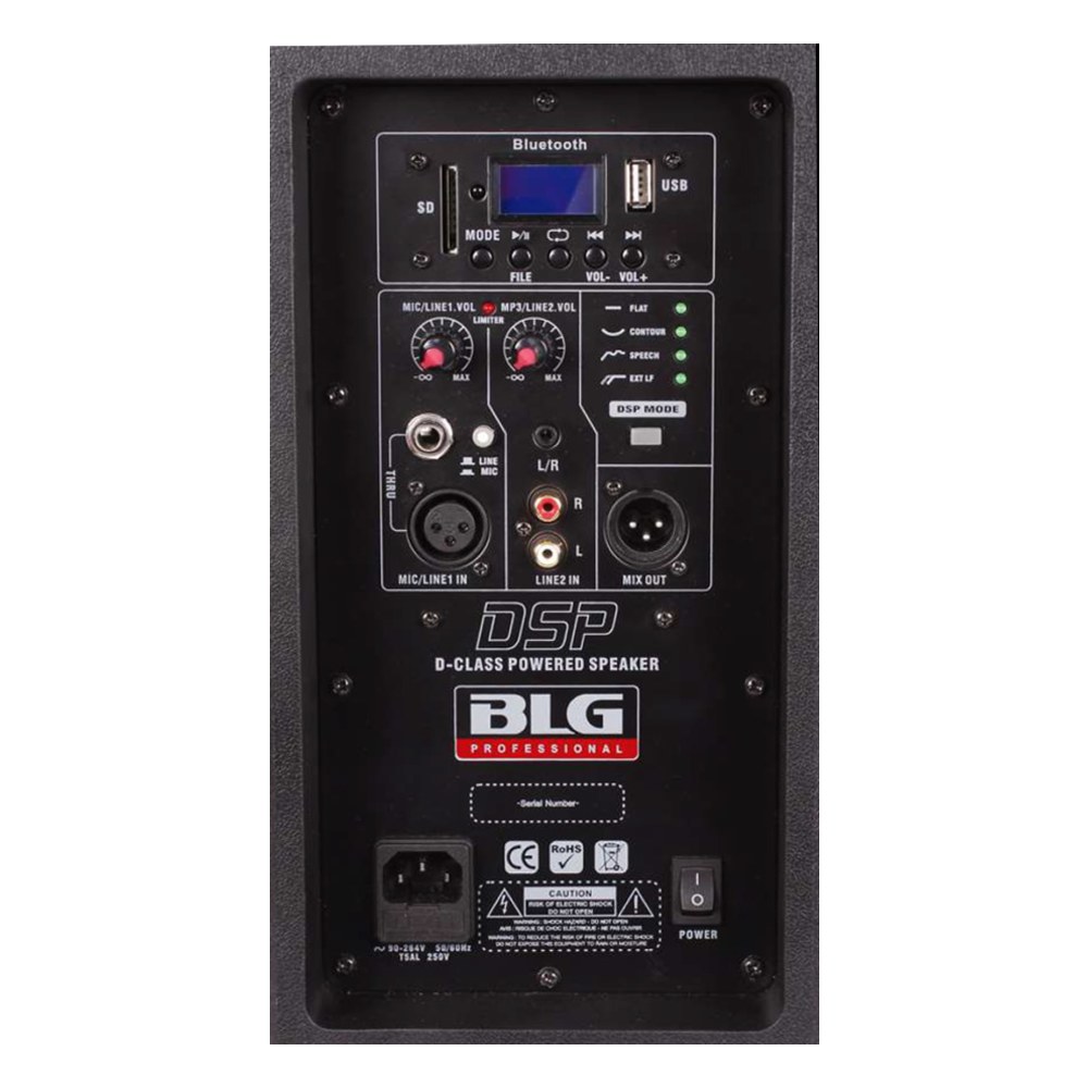 רמקול מוגבר 8 אינץ׳ BLG Audio BP13-08A10 – DSP עם 4 מצבים, Bluetooth ו-USB/SD 5 רמקול מוגבר 8 אינץ׳ BLG Audio BP13-08A10 עם DSP ו-Bluetooth – תמונה 5