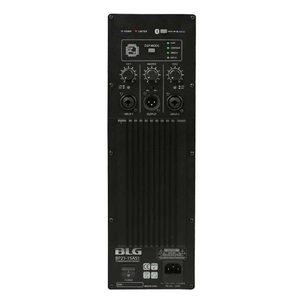 רמקול מוגבר 15 אינץ׳ BLG Audio BP21-15A51 – 1600W Bi-Amp עם DSP ו-Bluetooth 4 רמקול מוגבר 15 אינץ׳ BLG Audio BP21-15A51 – תמונה 4