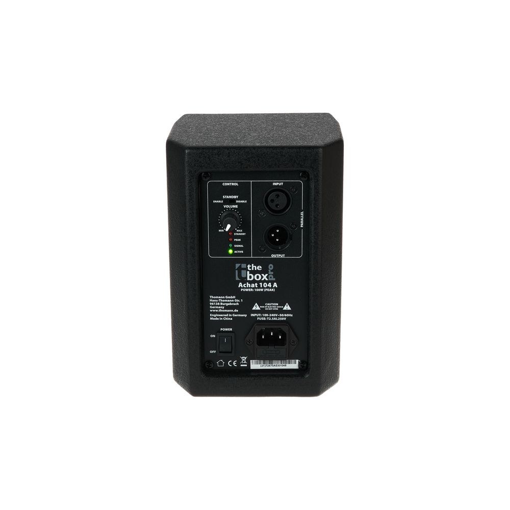 רמקול מוגבר קטן the box pro Achat 104 A – 4 אינץ׳ וטוויטר, מגבר 50W, XLR כניסה ויציאה, תושבת L 4 המוגבר הקטן Achat 104 A – רמקול מוגבר קטן, תמונה 4