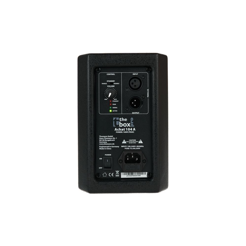 רמקול מוגבר קטן the box pro Achat 104 A – 4 אינץ׳ וטוויטר, מגבר 50W, XLR כניסה ויציאה, תושבת L 7 המוגבר הקטן Achat 104 A – רמקול מוגבר קטן, תמונה 7