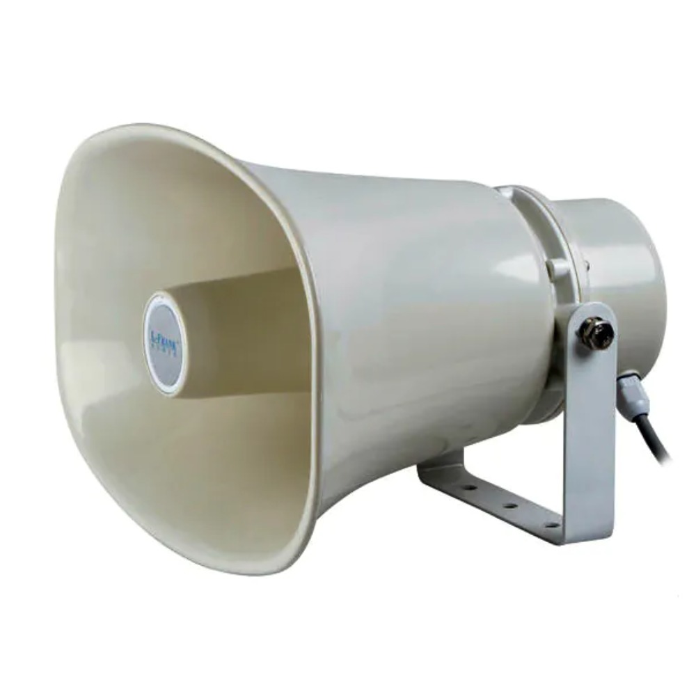 רמקול שופר 30W שנאי קו BTS HORN-30W — ABS ואלומיניום IP66 לכריזה חיצונית 1 רמקול שופר 30W עם שנאי קו 100V — מעטפת ABS וגרון אלומיניום IP66