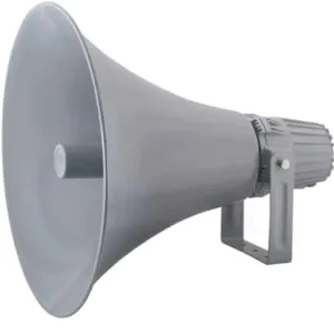 רמקול שופר אלומיניום 60W עם שנאי קו 100V לכריזה חיצונית IP66