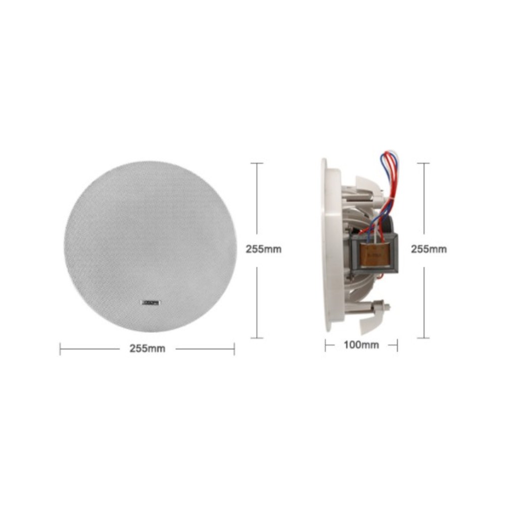 רמקול תקרה 8 אינץ׳ Polman PLM5012 לבן ללא מסגרת – 35W על שנאי קו 70V/100V 4 רמקול תקרה Polman PLM5012 לבן ללא מסגרת 8 אינץ׳ – תמונה 4