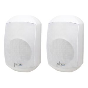 זוג רמקולים לגינה עם Bluetooth Polman Rivox500 – לבן, עמיד במים IP66, 200W