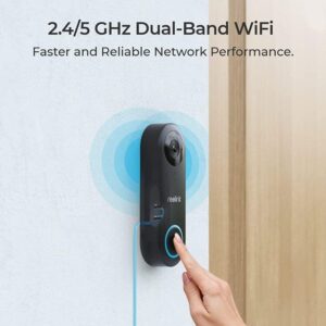 פעמון דלת חכם עם מצלמה Reolink Video Doorbell Wi-Fi – צילום 5MP 2K+, שמע דו-כיווני ו-IP65