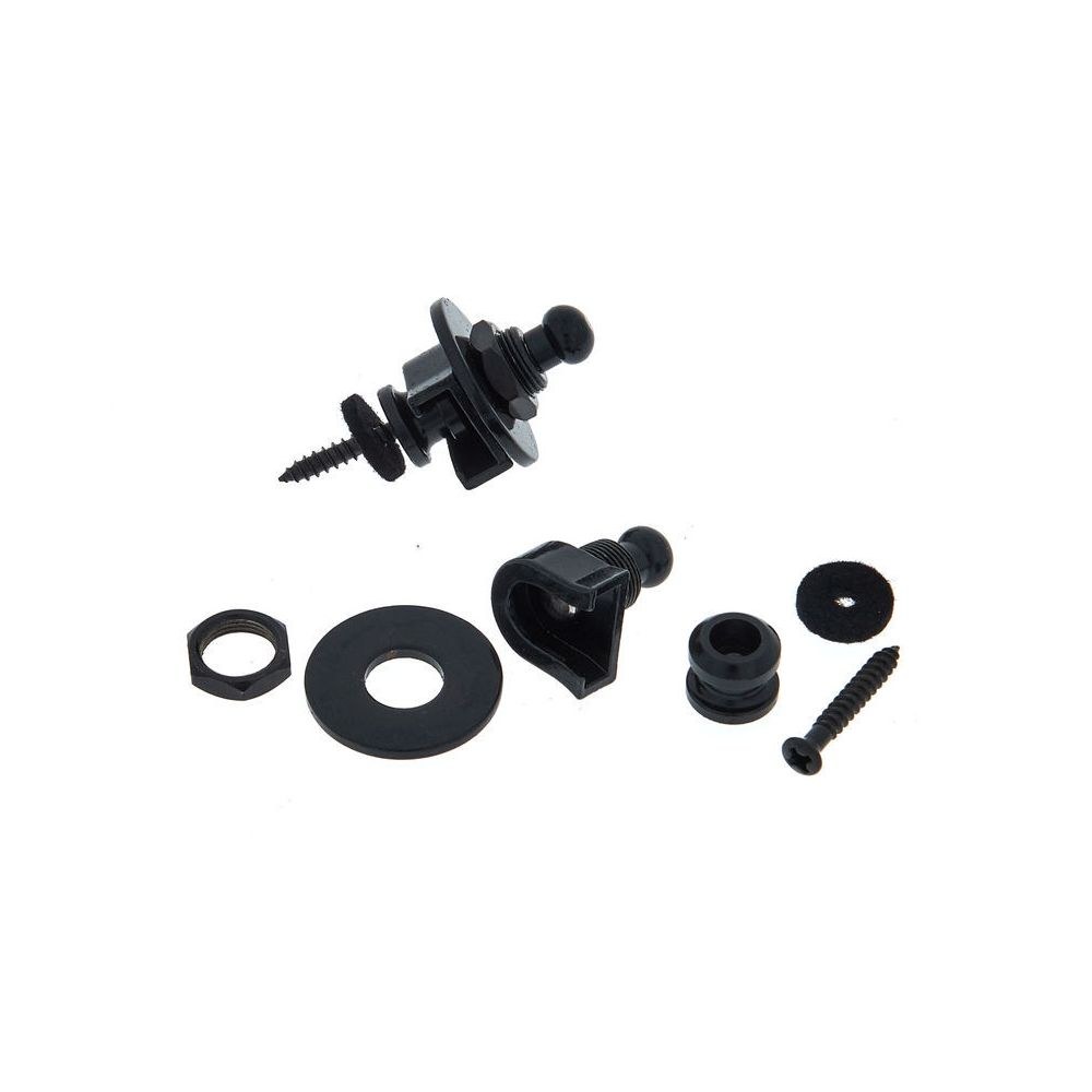 נעלי רצועה לגיטרה ובס Harley Benton – זוג, מסתובבים 360°, שחור (יבוא בלעדי) 3 נעלי הרצועה של Harley Benton – נעילת רצועה לגיטרה, תמונה 3