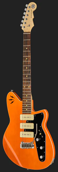 גיטרה חשמלית Reverend Ron Asheton Jetstream 390 – Rock Orange, גוף קורינה, 3 פיקאפי P90 וטרמולו Wilkinson 2 גיטרה חשמלית Reverend Ron Asheton Jetstream 390 Rock Orange – תמונה 2