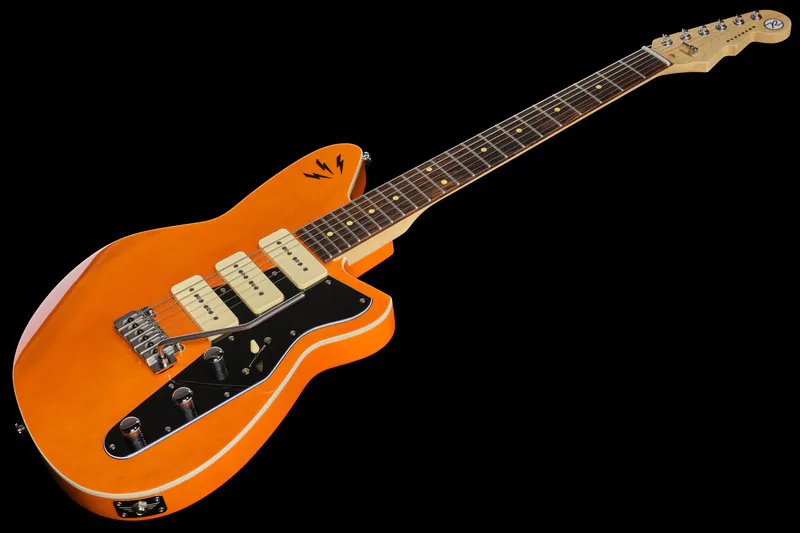 גיטרה חשמלית Reverend Ron Asheton Jetstream 390 – Rock Orange, גוף קורינה, 3 פיקאפי P90 וטרמולו Wilkinson 8 גיטרה חשמלית Reverend Ron Asheton Jetstream 390 Rock Orange – תמונה 8